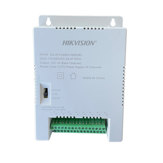 Hikvision 12 Volts 16 Channel CCTV Power Supply - DS-2FA1208-C16 (EUR)