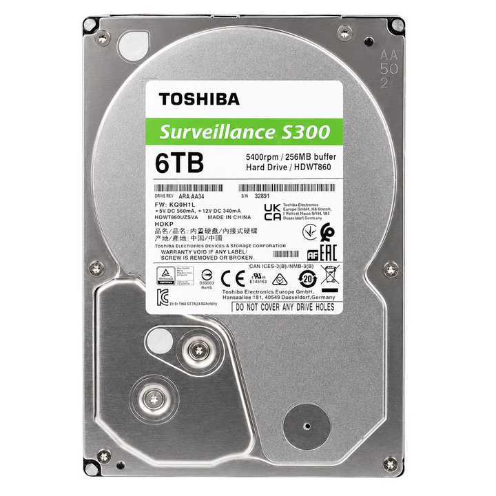 Toshiba S300 6TB 3.5" Surveillance Hard Drive