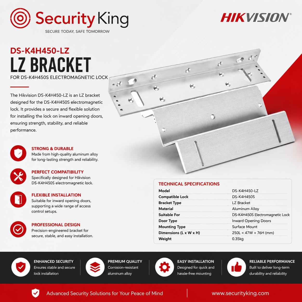 hikvision-pro-series-magnetic-lock-bracket-500kg
