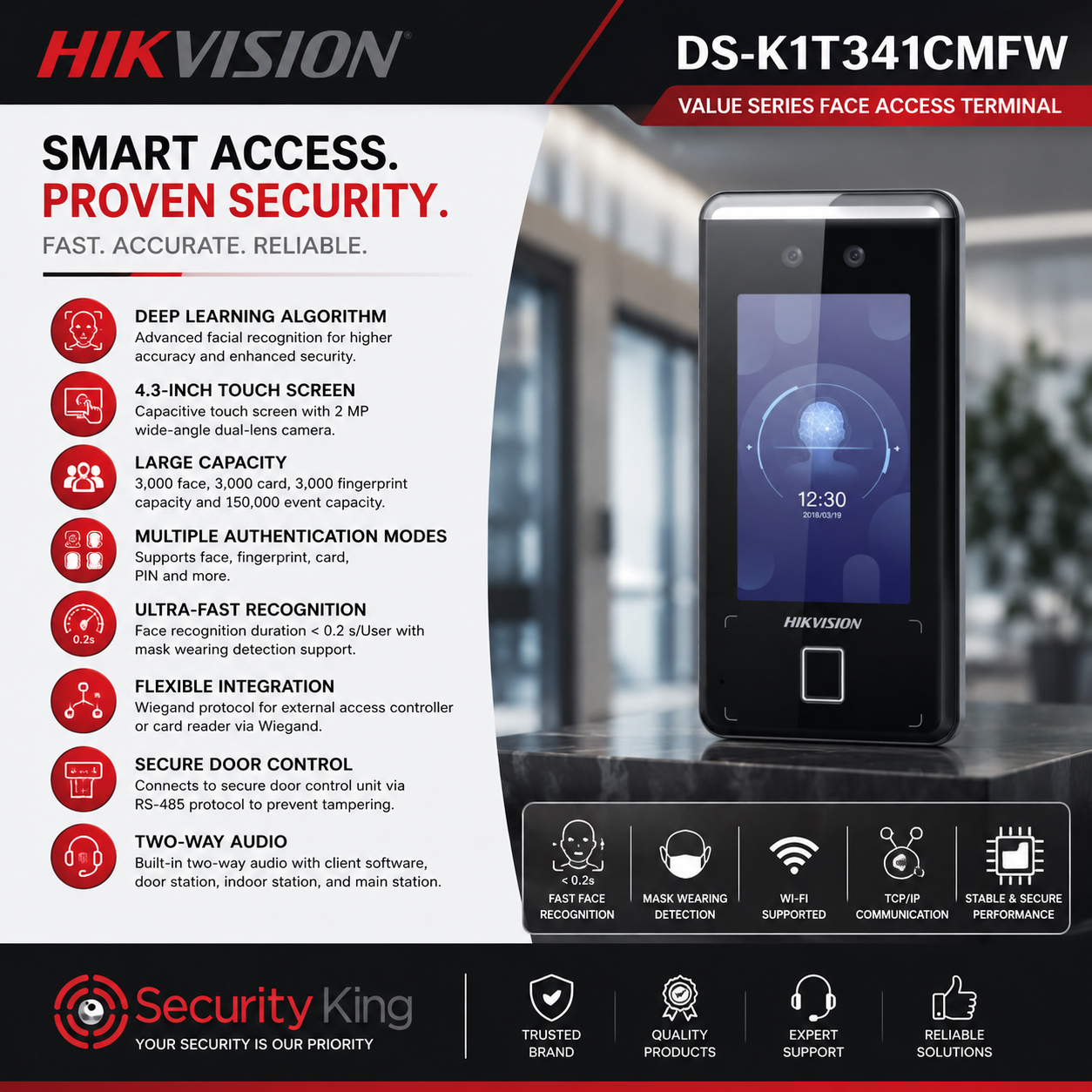 hikvision-face-access-terminal-with-features-listed-on-a-promotional-graphic