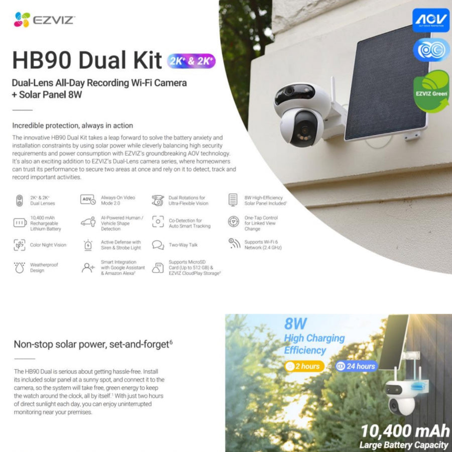 EZVIZ HB90 Wireless Dual 2K+2K Wifi Camera Kit - SecurityKing