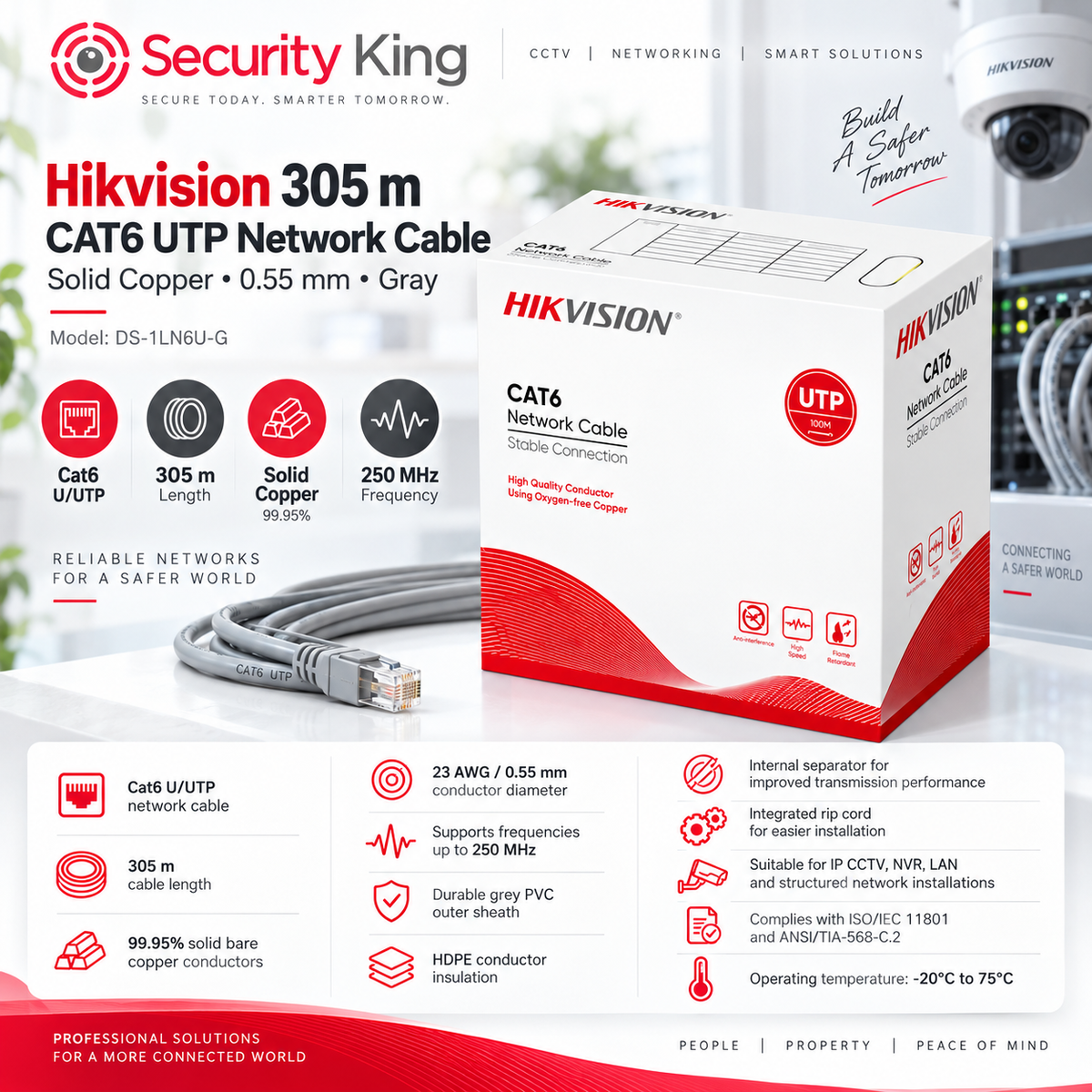 hikvision-305-m-cat6-utp-network-cable-solid-copper-0-55-mm-gray