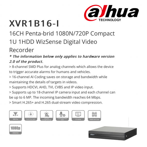 Dahua 16 Channel 1080P Complete  Kit - H.265