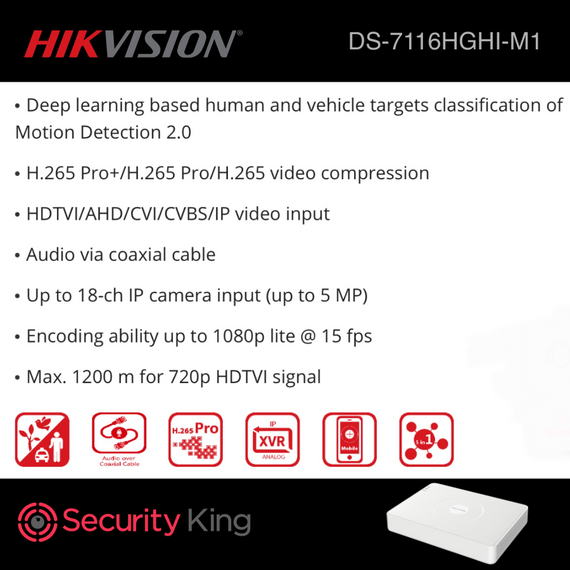 Hikvision 16 Channel HD Turbo DVR H.265