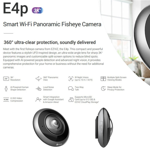 EZVIZ E4p 6mp Panoramic Fisheye Camera