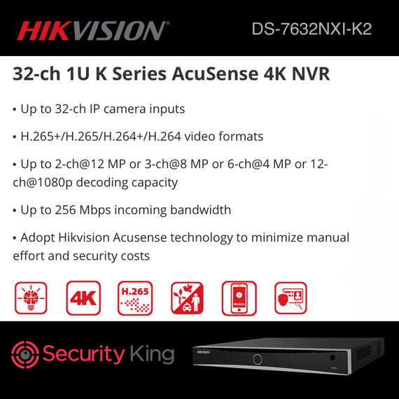 Hikvision 32 Channel AcuSense 4K NVR