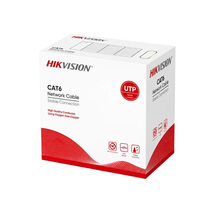 Hikvision 305 m CAT6 UTP Network Cable (Solid Copper, 0.55 mm, Gray)