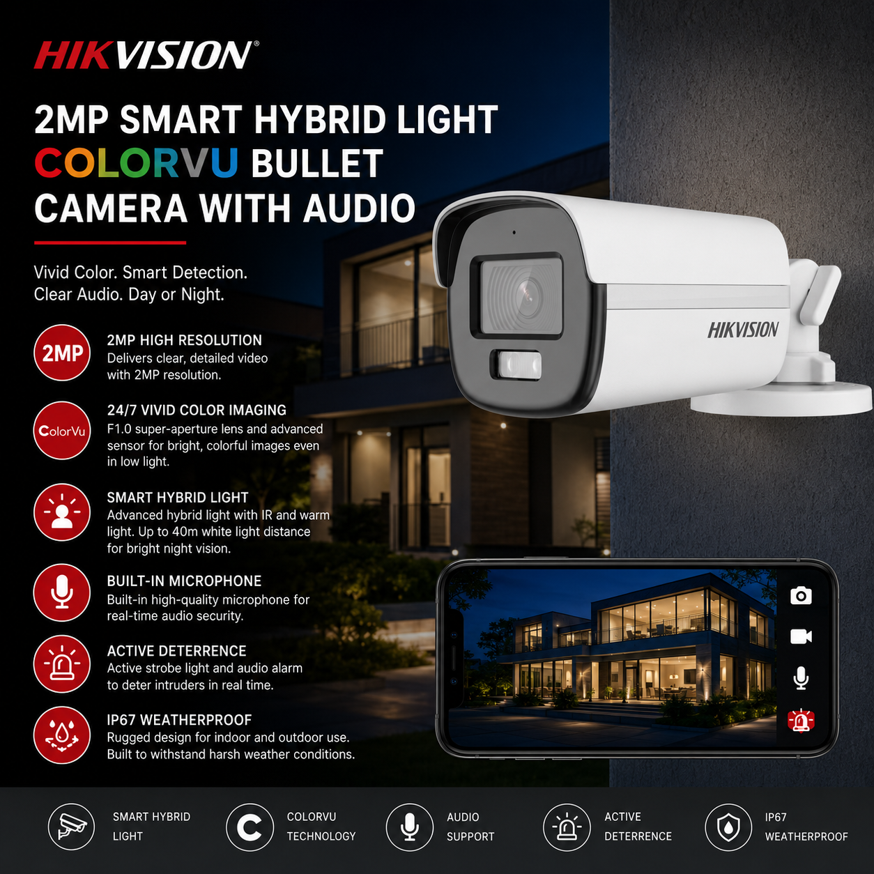 hikvision-2mp-colorvu-smart-hybrid-audio-bullet-camera-40m