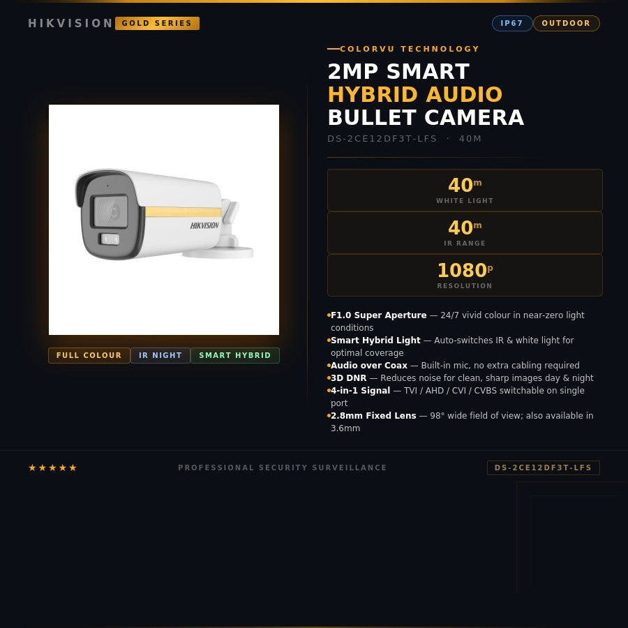hikvision-2mp-colorvu-bullet-camera-gold-series-40m