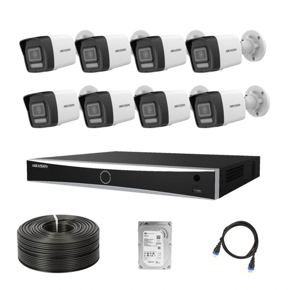 Hikvision 4MP 8 Channel AcuSense Audio IP Kit - Smart Hybrid