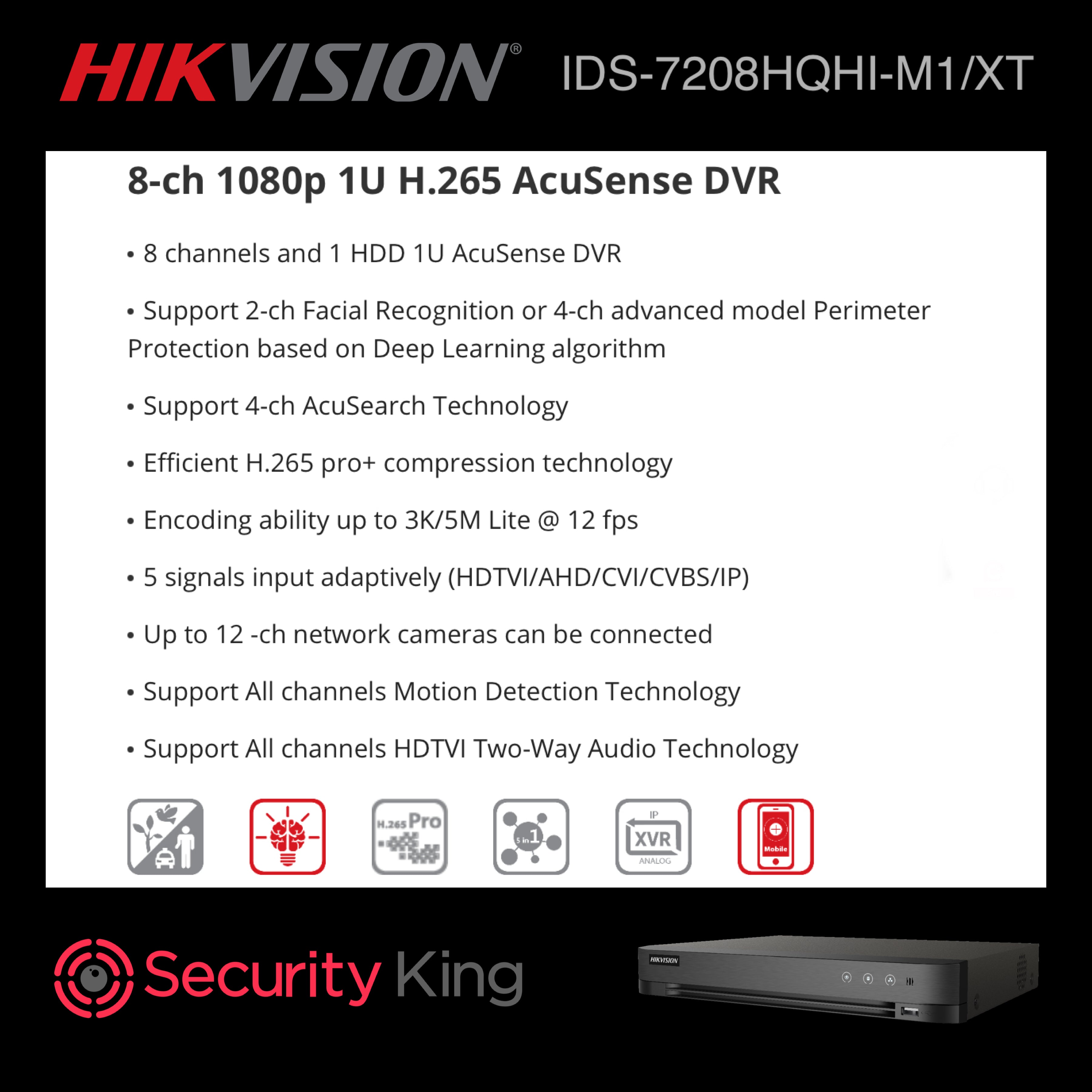 Dvr R Hikvision 16 channel AcuSense 3K/5MP DVR – SecurityKing