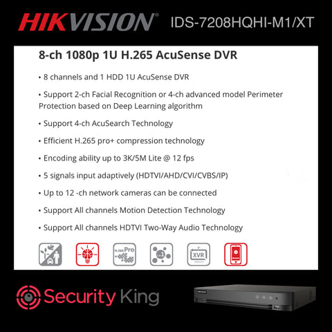 Hikvision 8 Channel AcuSense 3K/5MP DVR