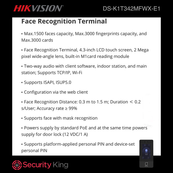 Hikvision Face Recognition, Fingerprint & Card Terminal