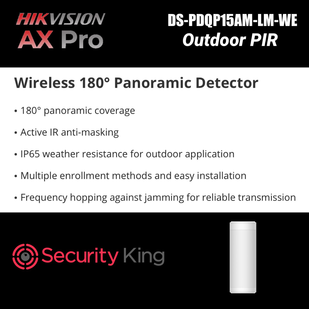 Hikvision AX Pro Wireless 180° Panoramic Detector – SecurityKing