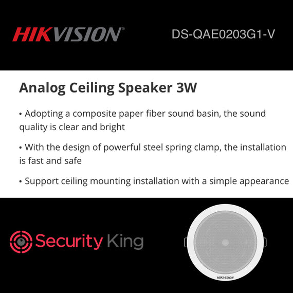 Hikvision Analog Ceiling Speaker 3W