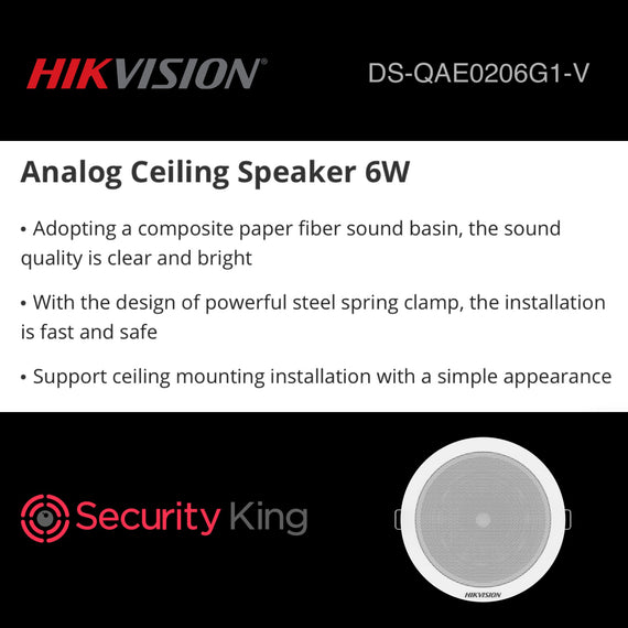 Hikvision Analog Ceiling Speaker 6W