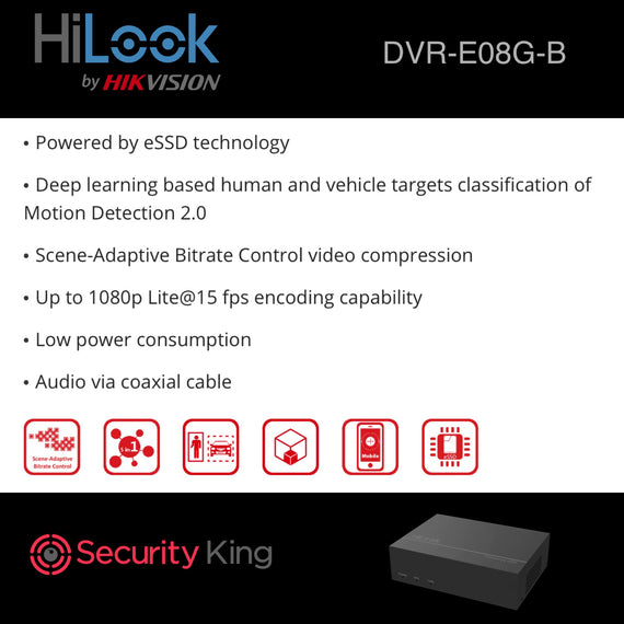 HiLook 8 Channel eSSD DVR - 512GB