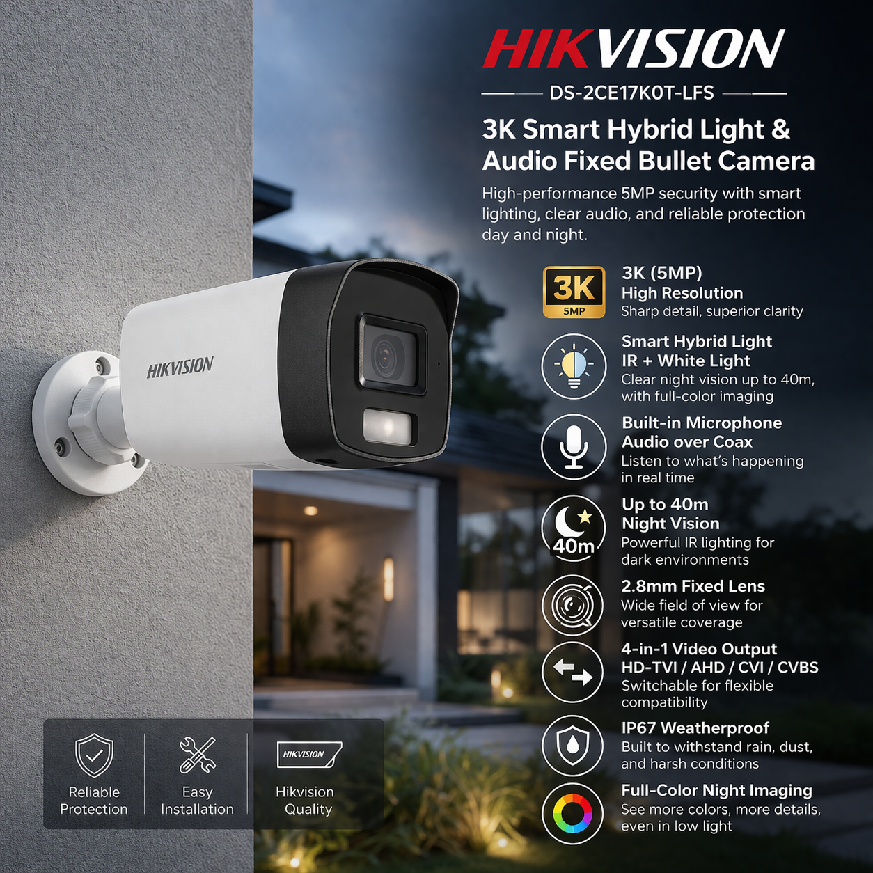 hikvision-3k-5mp-smart-hybrid-light-audio-fixed-bullet-camera-40m
