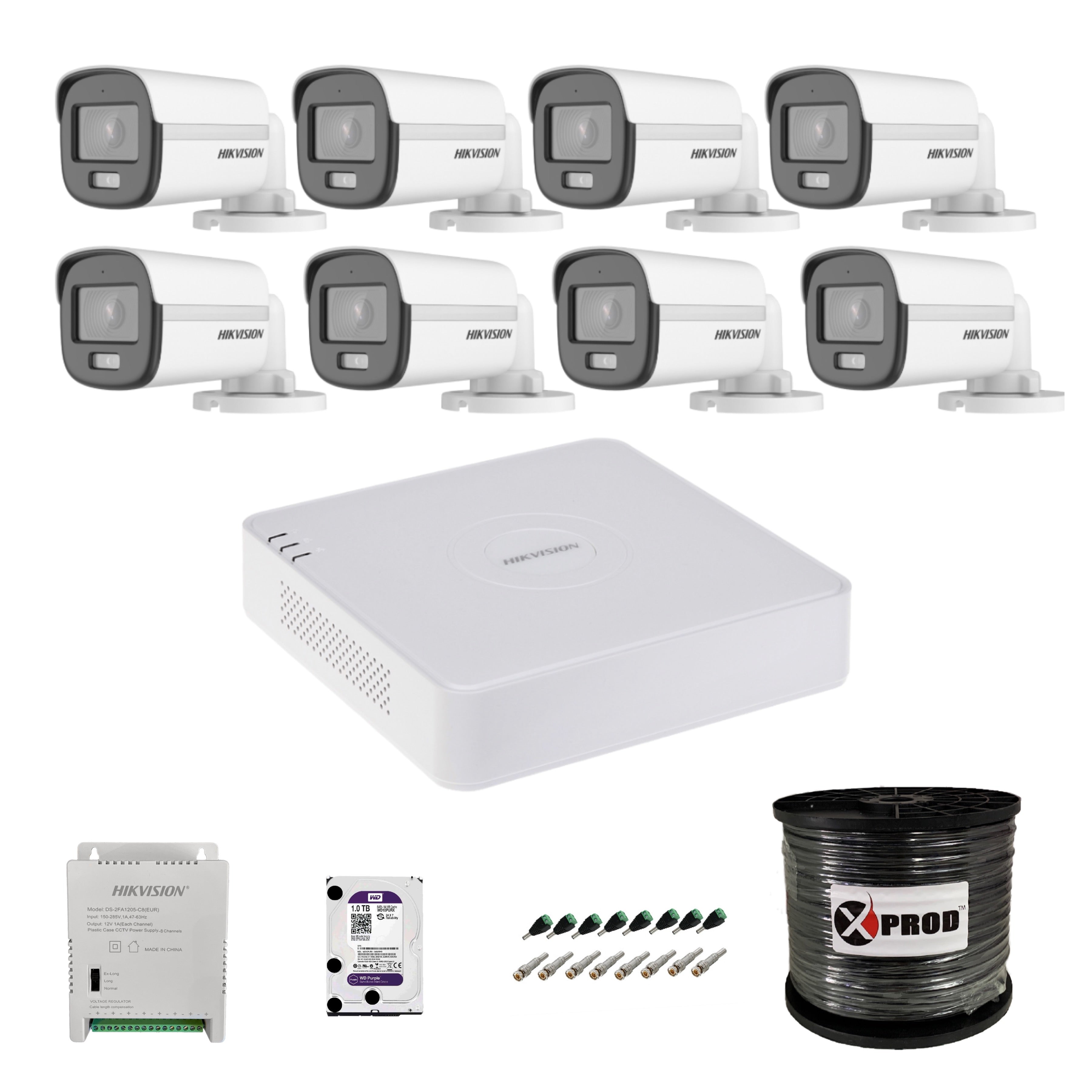 hikvision-8-channel-1080p-colorvu-smart-hybrid-audio-complete-kit