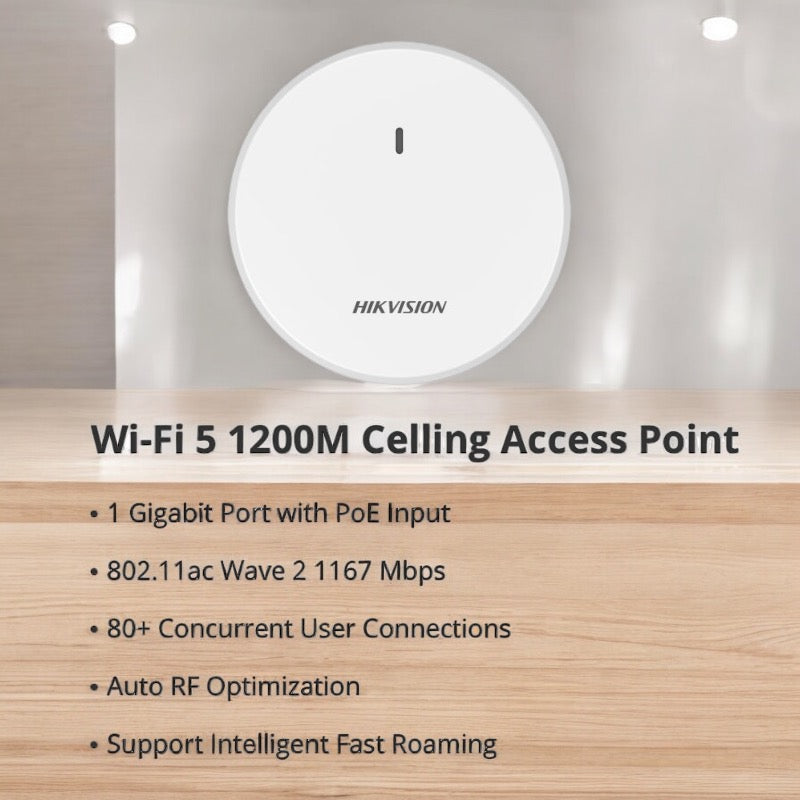 Hikvision WiFi 5 1200M Celling Access Point SecurityKing
