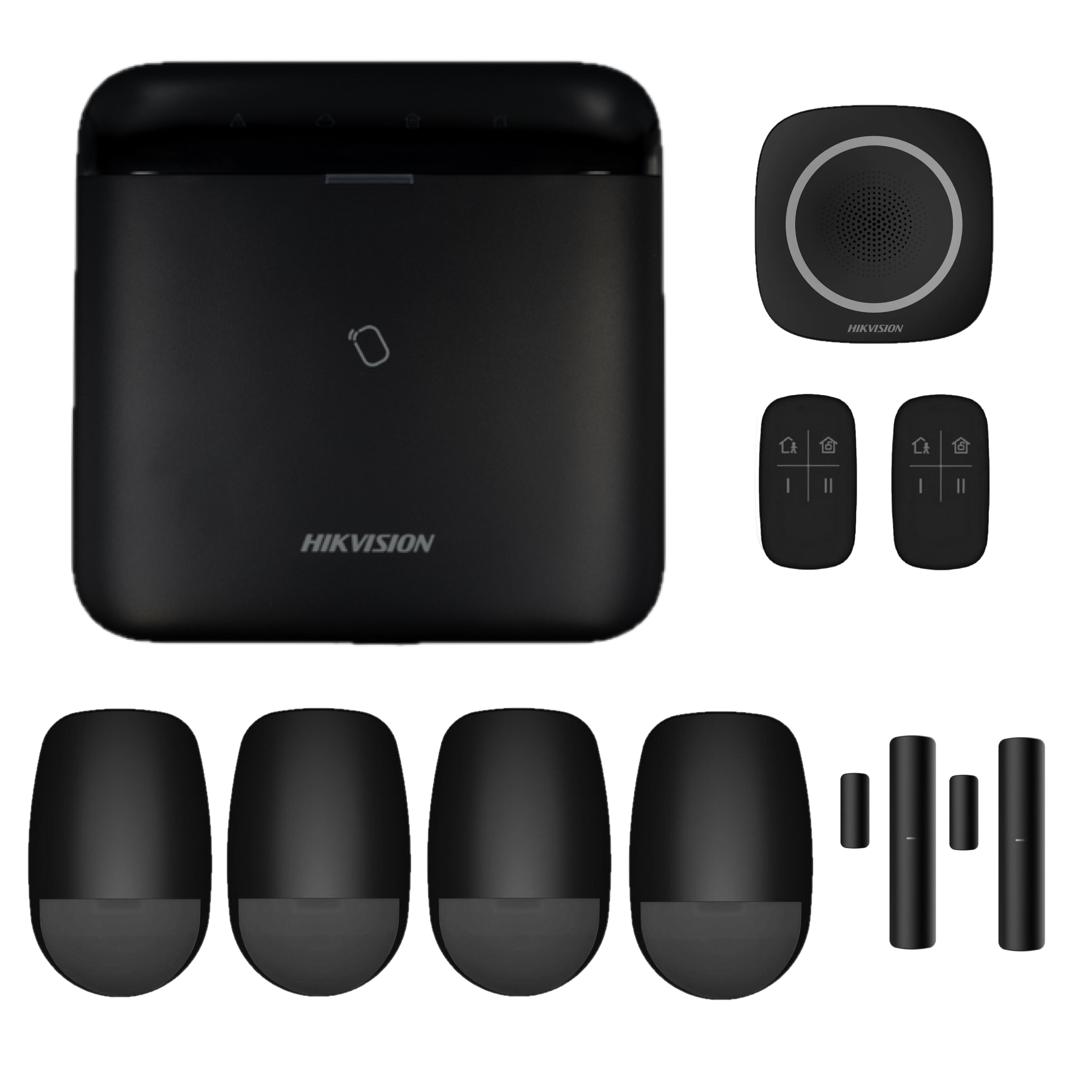 hikvision-ax-pro-black-64-zone-indoor-alarm-starter-kit-4-passives-2-door-contacts