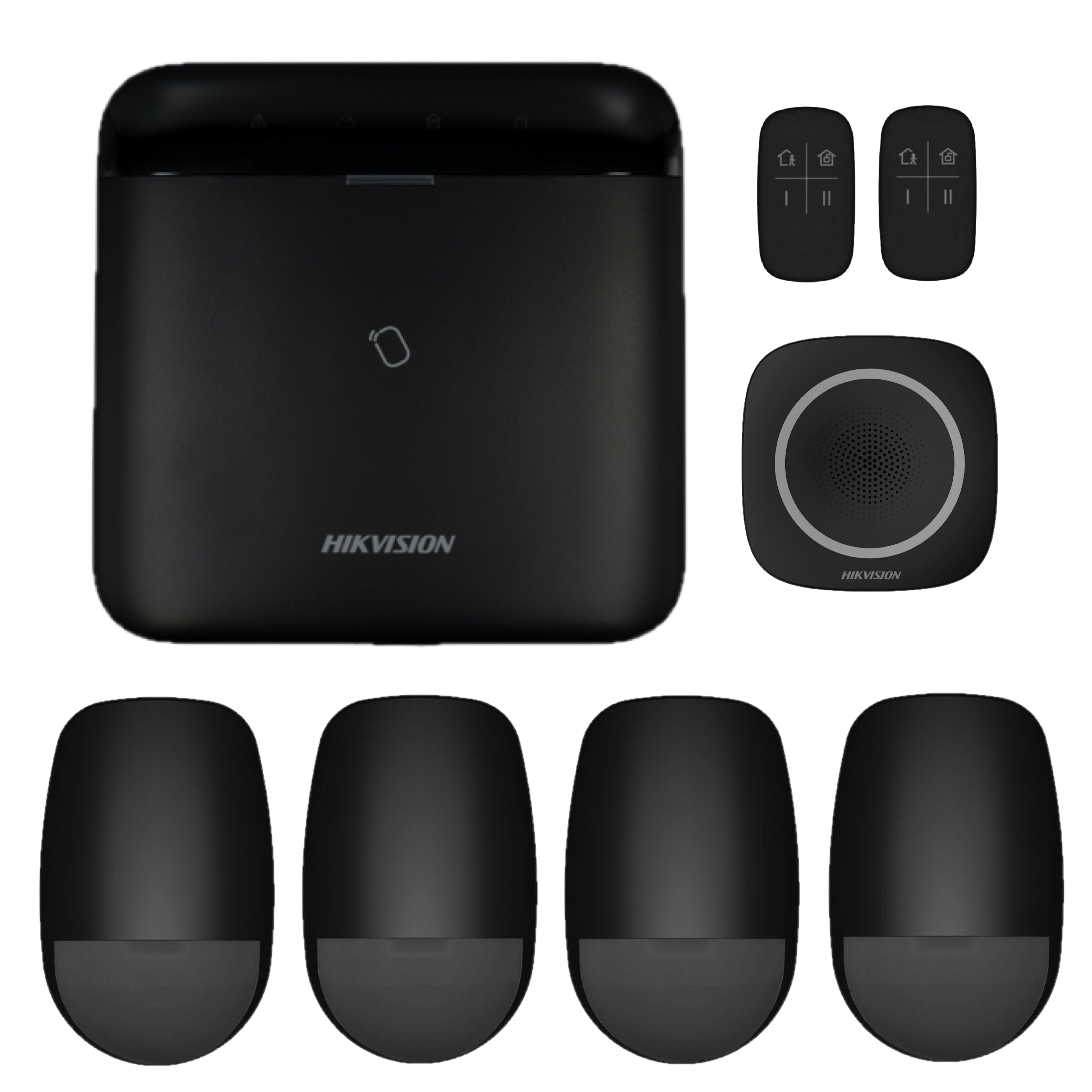hikvision-ax-pro-black-64-zone-indoor-alarm-starter-kit-four-passives