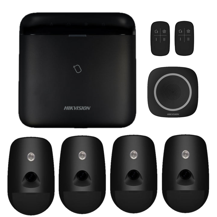 Hikvision AX PRO Black 64 Zone Indoor Alarm Kit – Four PIR Cameras