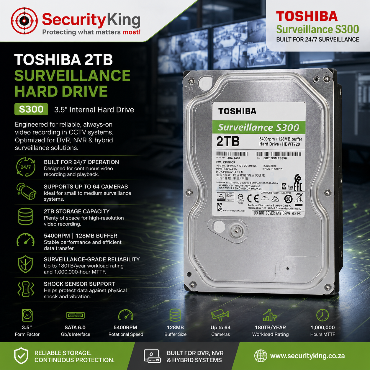 toshiba-surveillance-s300-2tb-surveilliance-hard-drive-on-a-dark-tech-themed-background-with-securityking-branding-and-product-specifications