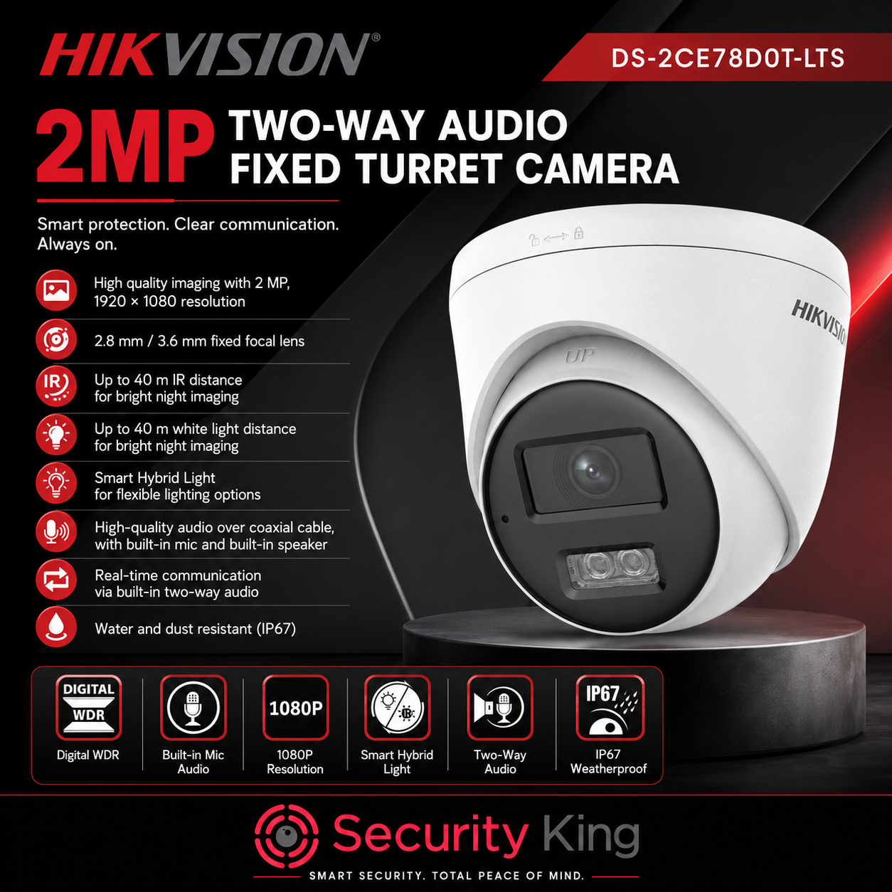 hikvision-2mp-smart-hybrid-two-way-audio-dome-camera-40m