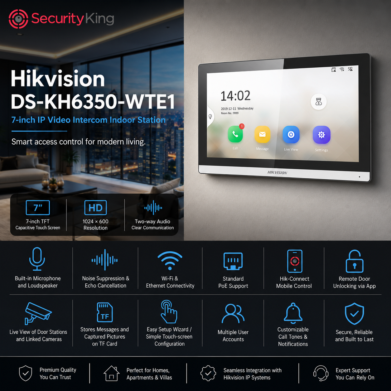 hikvision-ds-kh6350-wte1-video-intercom-indoor-station-with-features-listed-on-a-dark-background