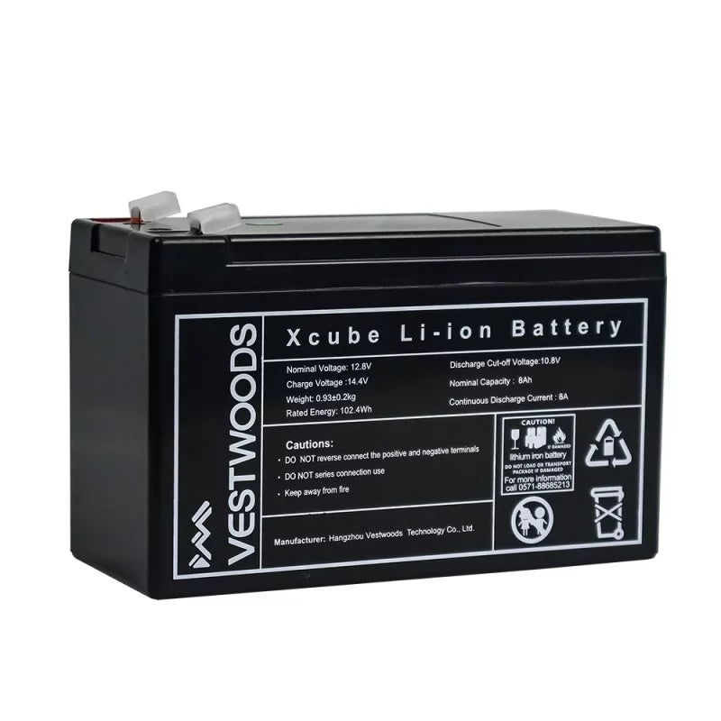 Vestwoods 8Ah 12V LiFePO4 Li-ion Battery