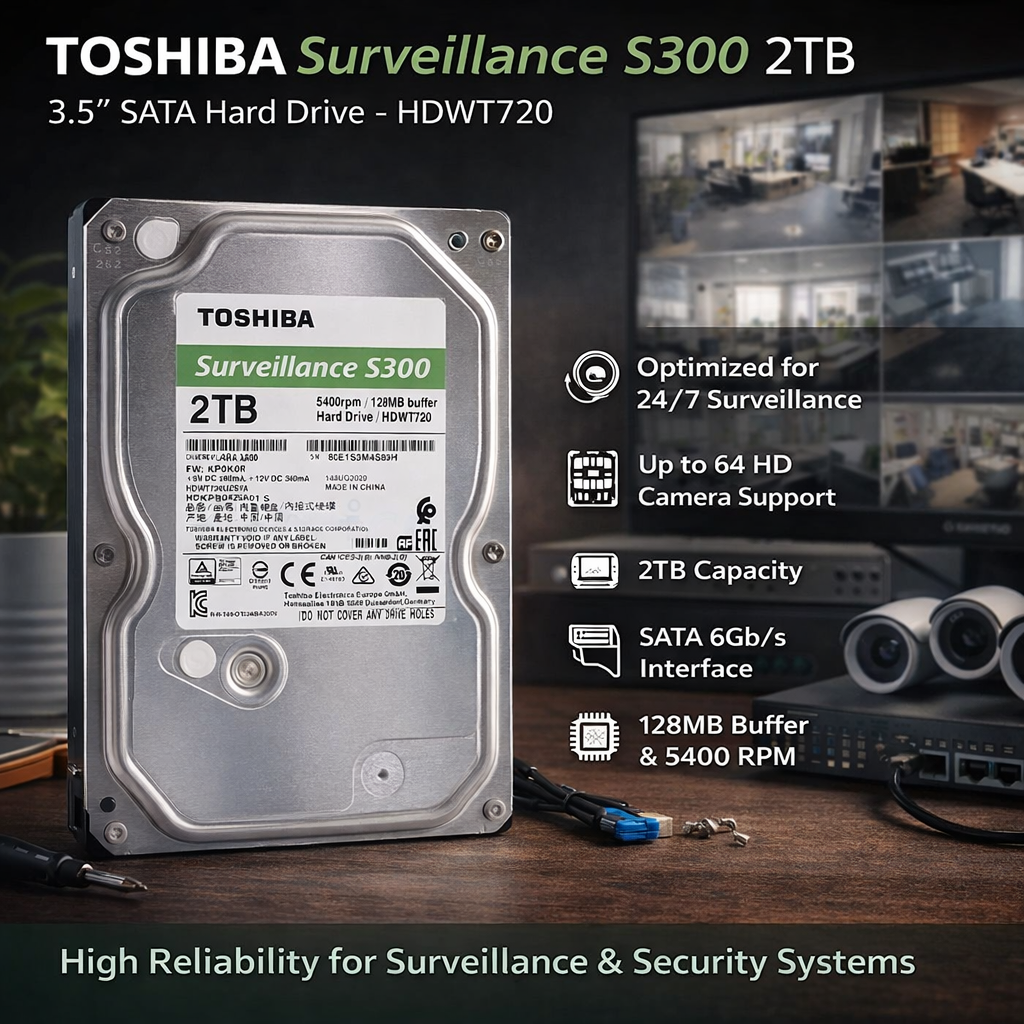 Toshiba 2TB 3.5″ Surveillance Hard Drive S300 – SecurityKing Toshiba 2TB 3.5″ Surveillance Hard Drive S300 – SecurityKing