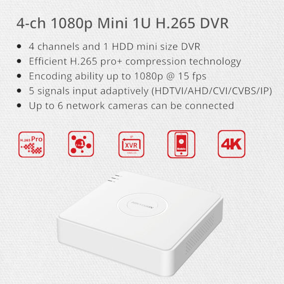 Hikvision 4 Channel 1080P DIY CCTV Kit