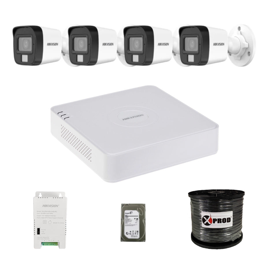 Hikvision 4 Channel 1080p Smart Hybrid Complete Kit - Audio camera