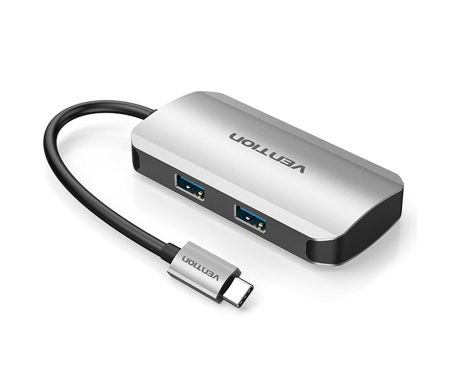 Vention Type-C To USB 3.0 Hub 0.15m Gray Metal