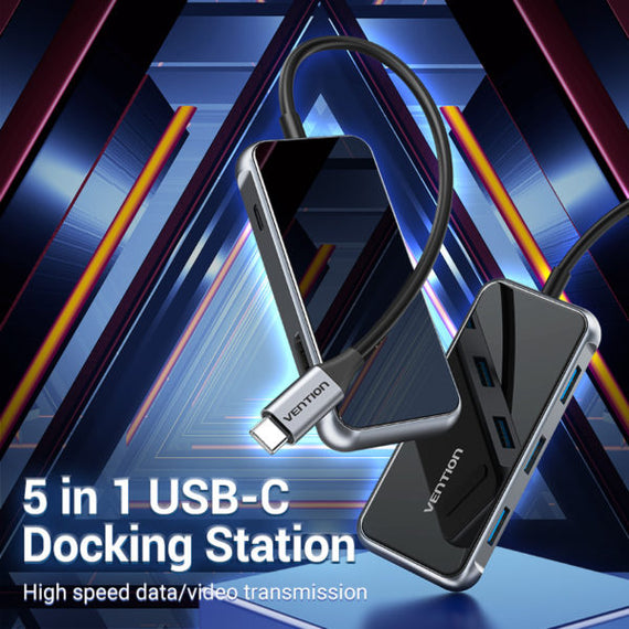Vention Multi-function USB-C to HDMI/ USB3.0*3/PD Docking Station