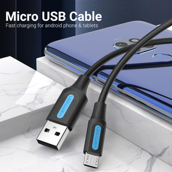 Vention USB 2.0 A Male to Micro-B Male Cable Black PVC Type