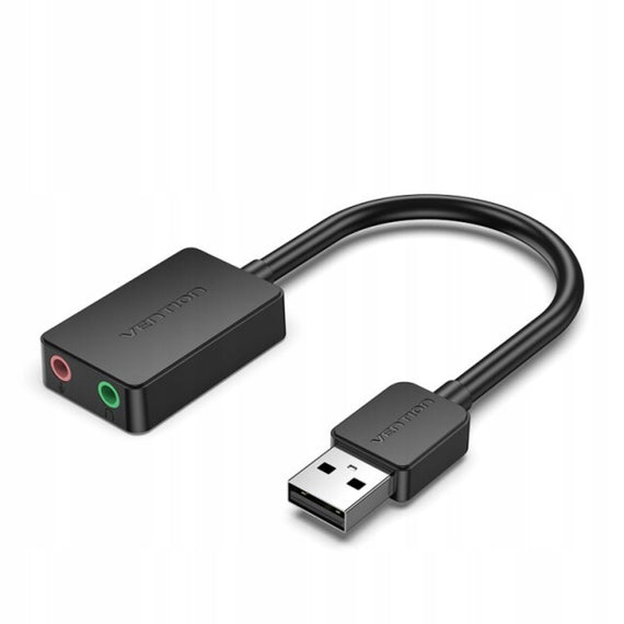Vention 2-port USB External Sound Card 1.5m Black