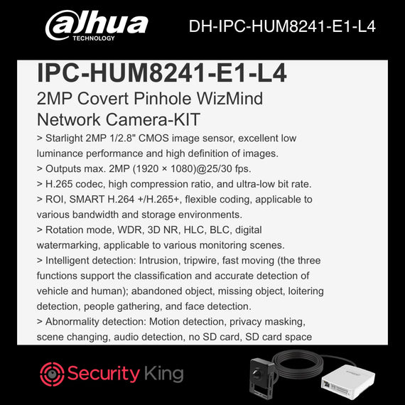 Dahua 2MP Pinhole WizMind Network Camera-KIT