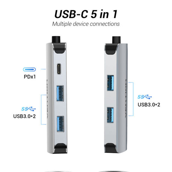 Vention Type-C to USB 3.0*4/PD Hub