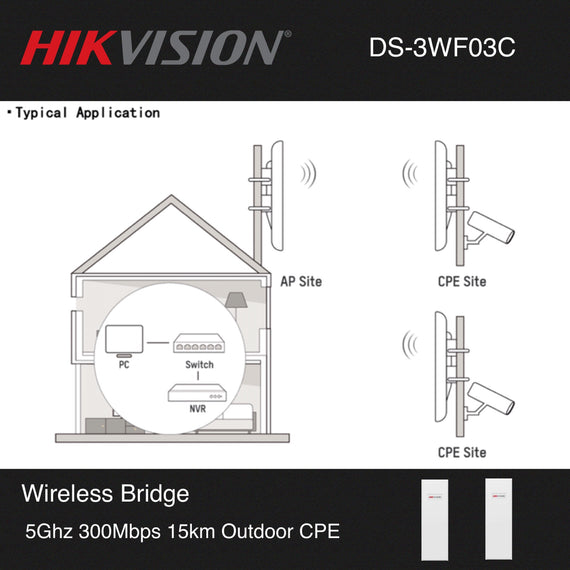 Hikvision 5Ghz 300Mbps 15km Outdoor Wireless CPE