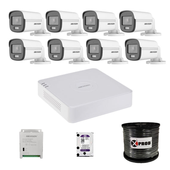 Hikvision 8 Channel 1080p ColorVu Kit with Audio Cameras