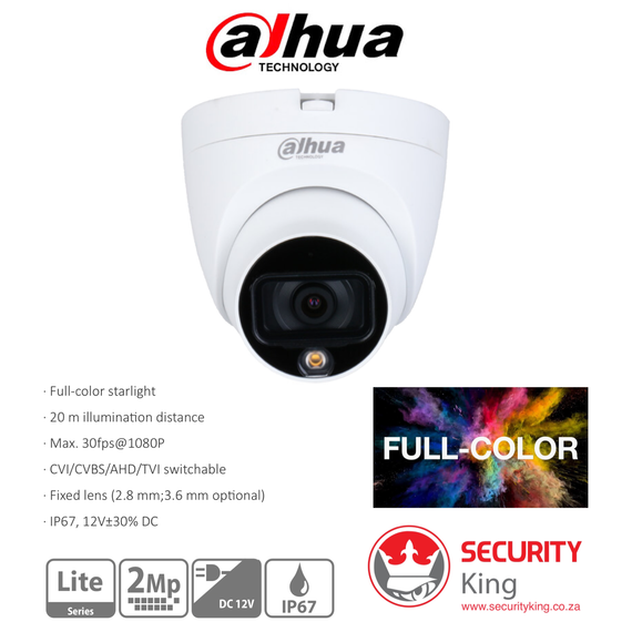 Dahua 2MP HD Full-Color Starlight Dome
