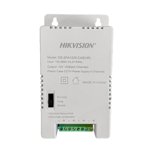 Hikvision 12 Volts 4 Channel CCTV Power Supply - DS-2FA1225-C4 (EUR)