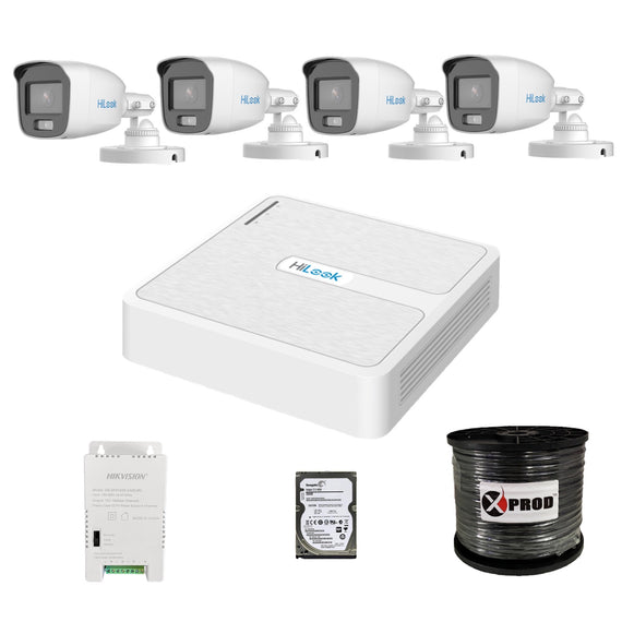 HiLook 4 Channel 1080p ColorVu Complete Kit