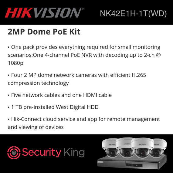 Hikvision 2MP Dome PoE Kit