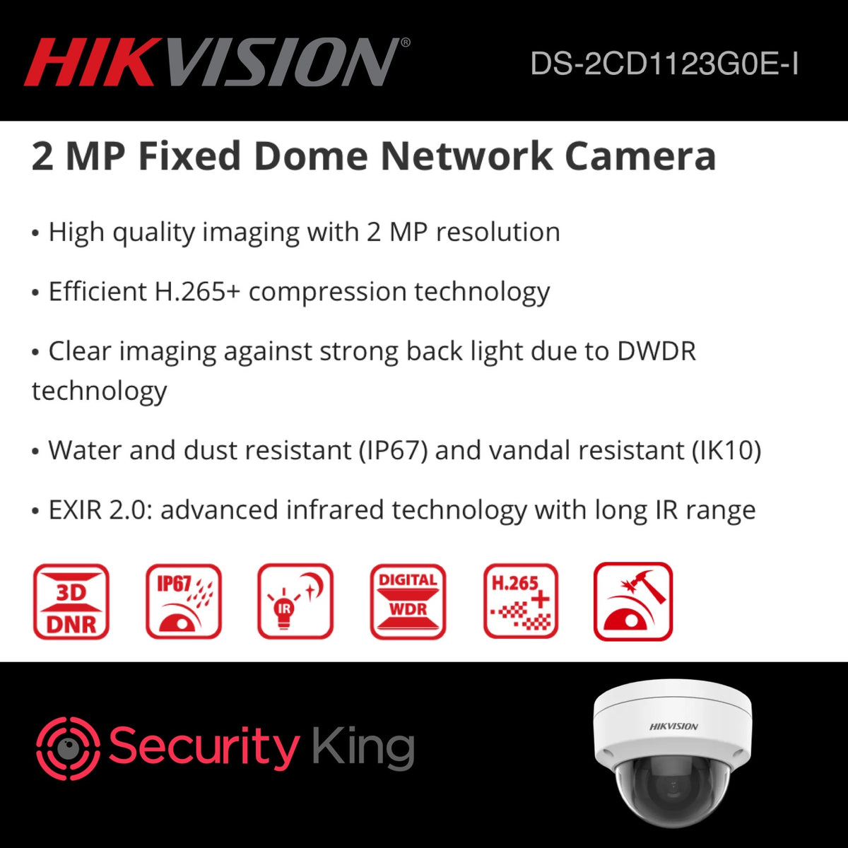 Hikvision 2mp Dome Poe Kit Securityking