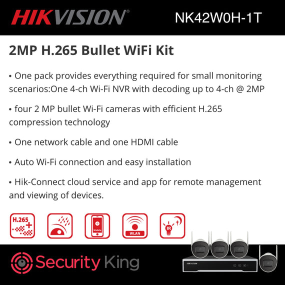 Hikvision 2MP H.265 Bullet WiFi Kit