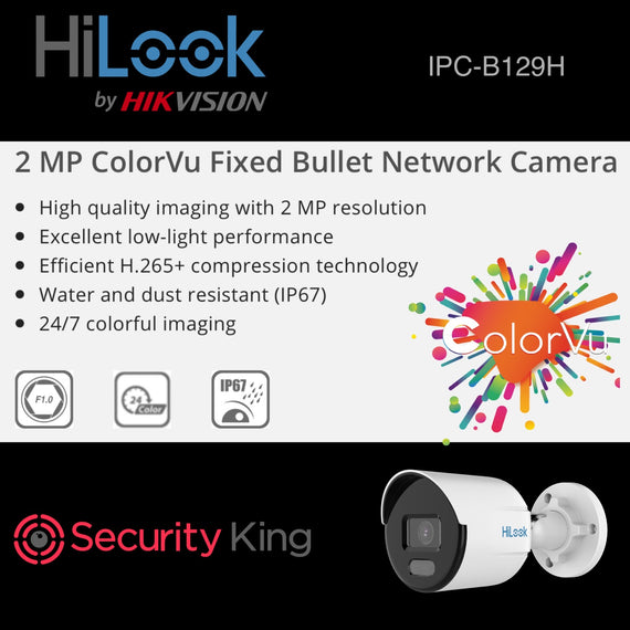 HiLook 2MP ColorVu Fixed Bullet Network Camera